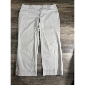 Ann Taylor LOFT Marisa Cropped Pants Khaki Beige Chino Trousers Size 10